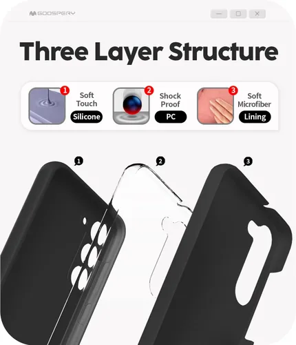 Vista 3 de GOOSPERY Funda de silicona líquida compatible con Samsung Galaxy S23 Plus, suave al tacto, protección de cuerpo completo, a prueba de golpes