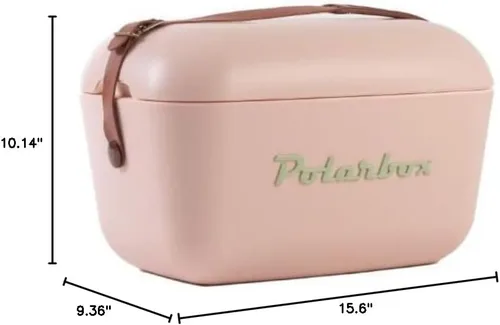 Vista 2 de Polar Box - Caja enfriadora, 13Q, 12L, para exteriores, campamento, barbacoa, pesca, modelo clásico (correa de cuero marrón)