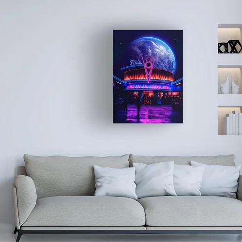Vista 2 de Trademark Fine Art Canvas Wall Art - Ritvik Takkar 'Space Cafe' Wall Art for Living Room, Bedroom, or Office Décor