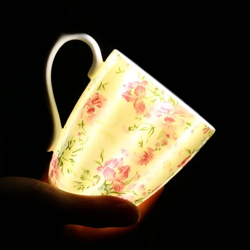 Vista 3 de Tazas de Café Lindas de 14oz para Mujeres Tazas Lindas Porcelana de Hueso Taza de Café Floral Tazas de Té para Mamá Mujeres Regalos de Cumpleaños