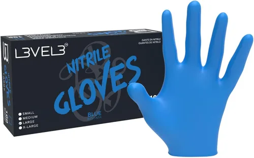 Vista 15 de L3 Guantes de Nitrilo Nivel 3 - Guantes Desechables Profesionales de Servicio Pesado - Sin Látex - Ajuste Ceñido - Caja de 100