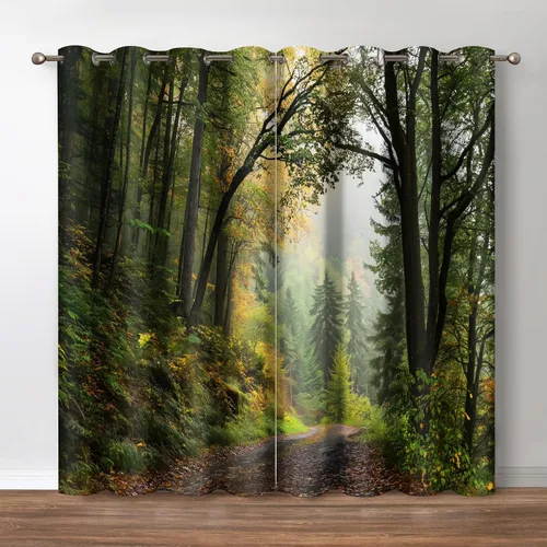 Vista 8 de Aimego Cortinas opacas abstractas con ojales para ventana, para el hogar, dormitorio, sala de estar, 2 paneles (42 x 54 pulgadas)