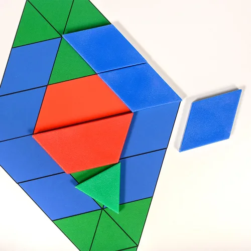 Vista 4 de Tarjetas de actividades de bloques de patrones Learning Advantage - Actividad de aprendizaje en casa para matemáticas tempranas y geometría - Juego