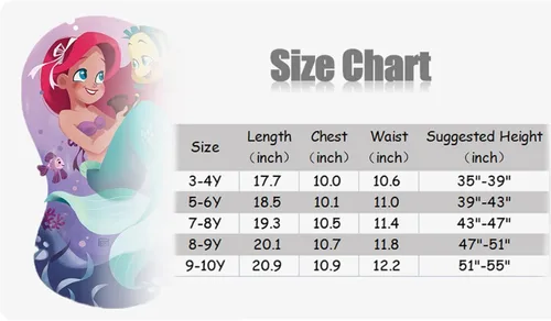 Vista 4 de Trajes de baño de princesa sirena para niñas 3-10 años