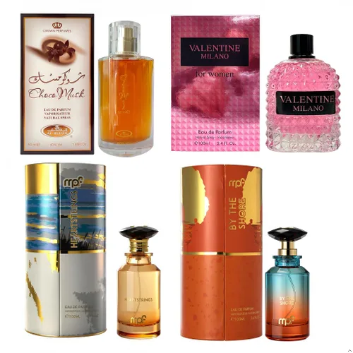 Vista 11 de AFLUXE Set de perfume para mujer, 4 piezas, colección Eau De Parfum de larga duración, almizcle Choco/Milano Mujer/6pm Rosa/7AM Fresh