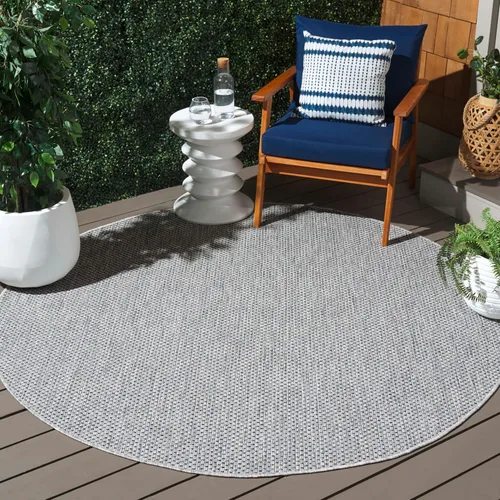 Vista 8 de SAFAVIEH Alfombra Lavable para Exteriores Colección Courtyard - 2'3" x 5', Azul Aqua y Gris, No Desprende Pelusa y Fácil Limpieza, Ideal para Patio