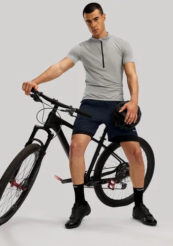 Vista 6 de Bikewa - Pantalones cortos de ciclismo de montaña para hombre, con acolchado 3D, ajuste holgado, con bolsillos con cremallera