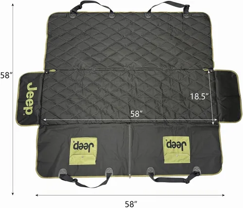 Vista 3 de Jeep Protector de asiento de vehículo para perros y mascotas (negro carbón)