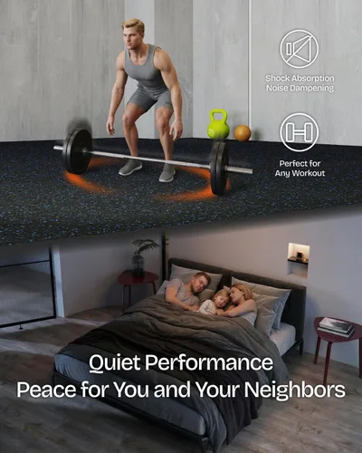 Vista 4 de 0.6" Thick Rubber Top Gym Flooring Mats for Home Gym