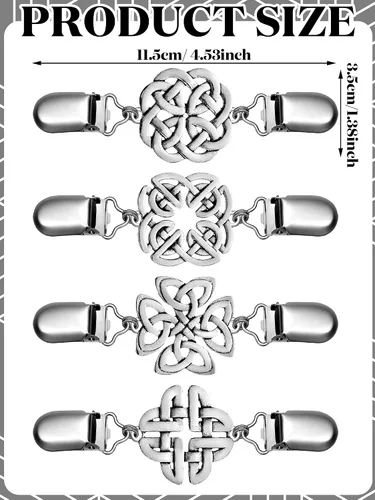 Vista 2 de Jetec 4 Pieces Vintage Sweater Shawl Clips Retro Cardigan Collar Dress Shirt Brooch Clips for Women Wearing, 4 Styles