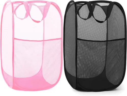 Vista 20 de Cestas plegables duraderas para lavandería, cesta desplegable resistente a desgarros para lavandería, cesta de ropa plegable con asas de transporte