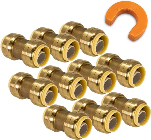 Vista 6 de Paquete de 11 PROCURU - Kit combinado PushFit de 1/2 pulgada - Acoplamientos PushFit de 1/2 pulgada (10 piezas) más clip de desconexión de 1/2
