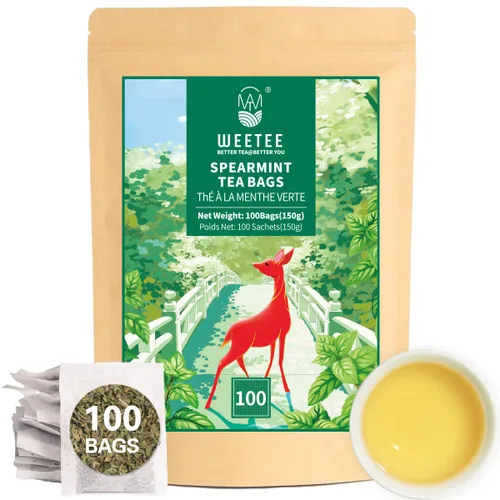Vista 58 de WT WEETEE Bolsas de té de hierbas de manzana y canela, 60 unidades, mezcla perfecta de canela dulce, hibisco agrio, sabor natural, sin cafeína