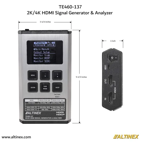 Vista 2 de Generador de señal HDMI 2K/4K, analizador y probador de cables