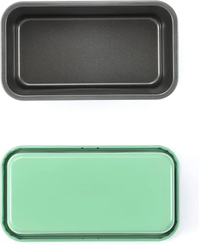Vista 2 de Monfish Moldes de pan para hornear en casa, 2 moldes de acero al carbono de 1 libra, verde romero de 9 x 5 pulgadas, molde antiadherente para pan