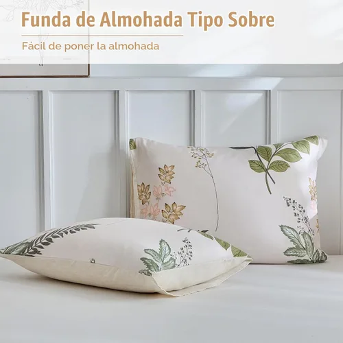 Vista 7 de Lekesky Funda de edredón reversible tamaño Queen, juego de funda de edredón tamaño Queen de 3 piezas, juego de ropa de cama de microfibra verde