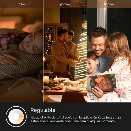 Vista 5 de Kasa Smart - Bombillas inteligentes de color completo, bombillas WiFi inteligentes regulables con cambio de color total compatibles con Alexa