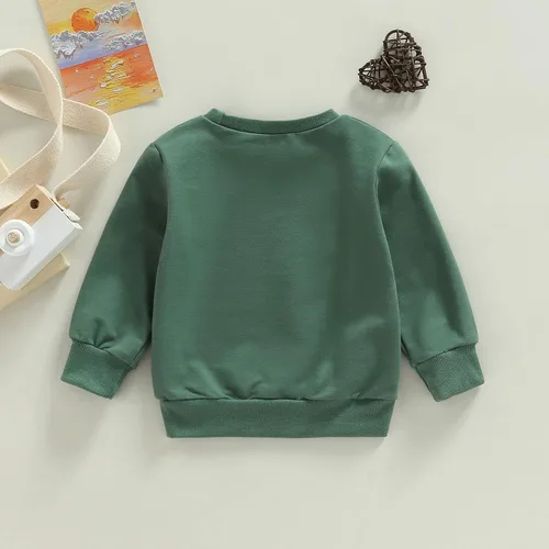 Vista 4 de Sudadera de manga larga con cuello redondo para el día del juego, ropa de otoño