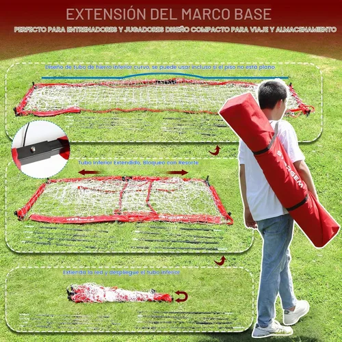 Vista 5 de Storgem Soccer Goal for Backyard with Bow Frame, Collapsible Metal Base
