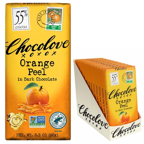 Vista 11 de Chocolove Barras de chocolate oscuro Cherry & Almonds 55% cacao Infundido con cerezas reales y almendras crujientes Fabricado con chocolate