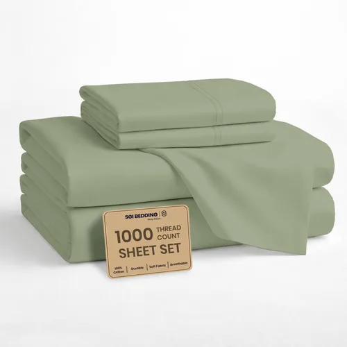 Vista 15 de SGI bedding Sábanas 100% algodón egipcio, tamaño individual, sábanas de hotel de lujo de 1000 hilos, bolsillo profundo de 18 pulgadas, suave