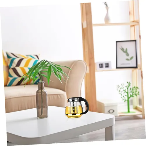 Vista 9 de Luxshiny Tetera de acero inoxidable resistente al calor, tapa de ventilación de aire, 8.26 x 6.69 x 5.90 pulgadas, tetera para té de hojas sueltas