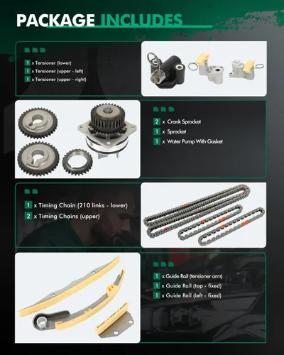 Vista 2 de SCITOO Kit de cadena de distribución Bomba de agua TK3042, AW9426 para Nissan Frontier/NV1500 / NV2500 12, para Nissan NV3500 12, para Nissan