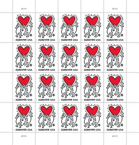 Vista 4 de Servicio Postal de los Estados Unidos Sellos postales "Love" 2025 (Hoja de 20)