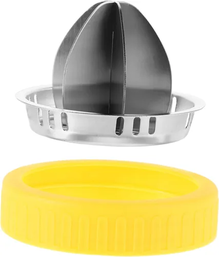 Vista 10 de PRETYZOOM Exprimidor manual de cítricos, exprimidor de limón de mano de acero inoxidable para naranjas, extracción eficiente de jugo con agarre