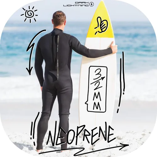 Vista 2 de Dark Lightning Trajes de neopreno para hombres y mujeres, traje de neopreno para hombres/mujeres para aguas frías, traje de neopreno de 3/2 mm
