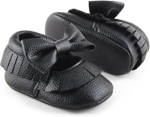 Vista 5 de DELEBAO Infant Toddler Baby Soft Sole Tassel Bowknot Moccasinss Crib Shoes