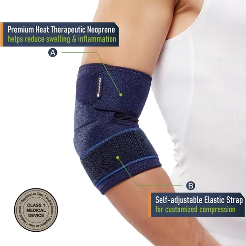 Vista 3 de Comforband - Codera ajustable para el codo – Soporte específico para codo de tenista, codo de golfista, tendinitis, artritis, bursitis, esguinces