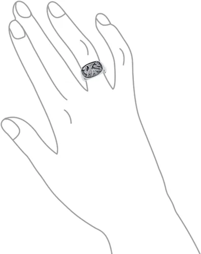 Vista 4 de Statement Black Onyx Gemstone Rectangle Goth Men's Viking Shield Signet Flying Winged Dragon Ring For Men Oxidized .925 Sterling Silver