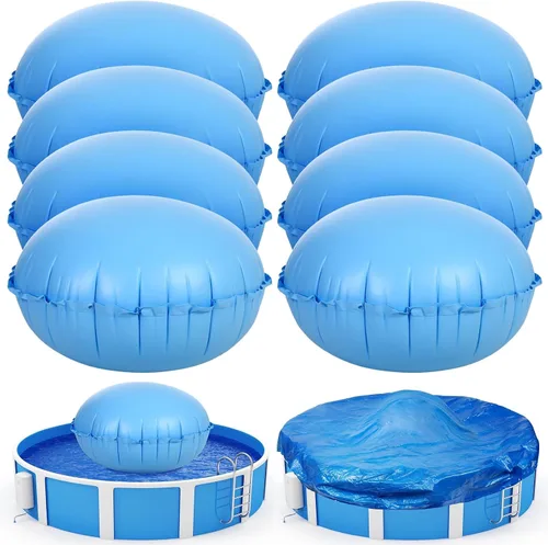 Vista 8 de Hungdao 2 almohadas de piscina para flotadores de invierno sobre el suelo