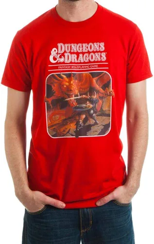 Vista 3 de Camiseta gráfica Dungeons and Dragons Third Edition para hombre, Rojo