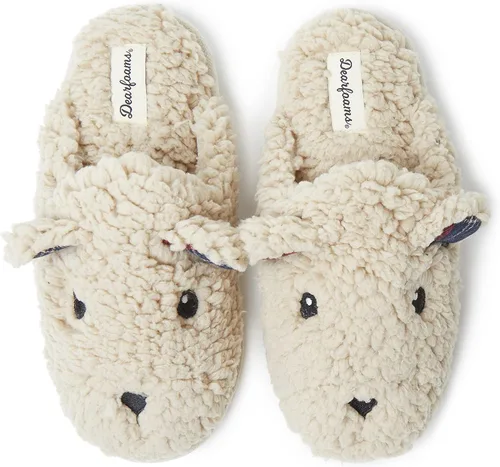 Vista 2 de Dearfoams Shay - Pantuflas para mujer con temática navideña