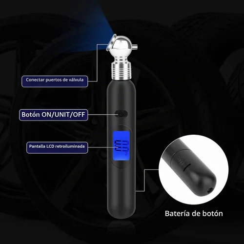 Vista 4 de RVZONE Mini medidor digital de presión de neumáticos 3-99PSI 4 ajustes para presión de neumáticos con LCD retroiluminado para autocaravana, coche