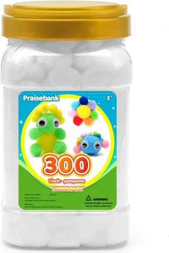 Vista 15 de Praisebank Pompones Negros - 2000 piezas, 1cm, Ideales para Artes y Manualidades, Bolas de Pompón en Frasco