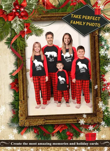 Vista 4 de Rnxrbb Pijamas de Navidad familiares a juego para parejas, mujeres, hombres y niños