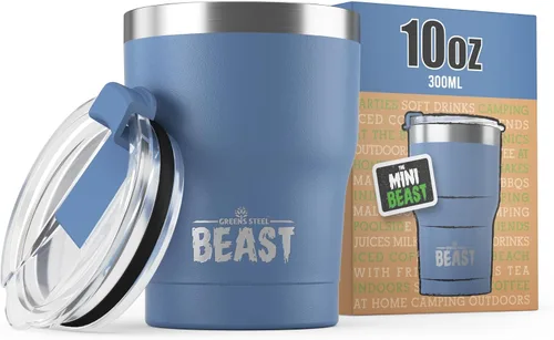 Vista 76 de Beast Vaso de 10 oz de Acero Inoxidable con Aislamiento al Vacío para Café y Hielo de Doble Pared Termo de Viaje (Blanco Ártico)