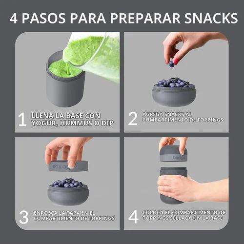 Vista 6 de Bentgo® Juego de lonchera moderna estilo Bento, con taza reutilizable (gris oscuro)