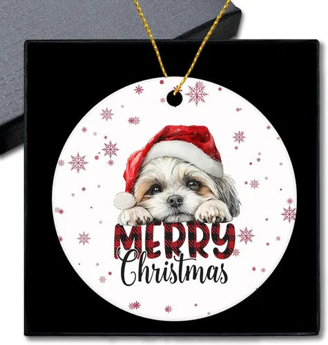Vista 31 de Shiba Inu Gifts - Adornos navideños de cerámica para árbol y auto