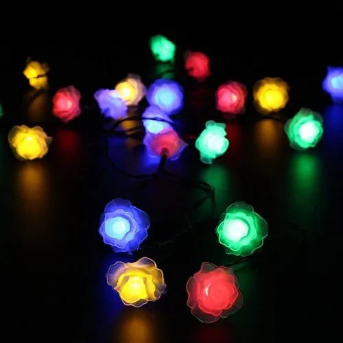 Vista 14 de Guirnalda de luces solares de corazón, impermeable, 20 pies, 30 LED, en forma de corazón, 8 modos, estrellada, boda, fiesta, ambiente, iluminación