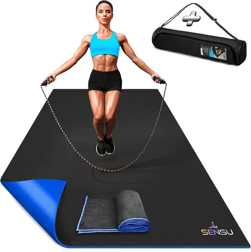 Vista 8 de Sensu Large Exercise Mat – Extra Thick Non-Slip Workout Mat for Home Gym, Durable Shoe-Friendly Fitness Mat for Strength Training, Stretching