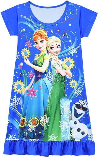 Vista 2 de YODISON Vestidos de princesa Elsa de Frozen para niñas, disfraces de Halloween para niñas pequeñas