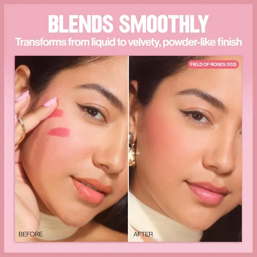 Vista 6 de Revlon Gotas de Rubor Brillantes, Rubor Líquido para Mejillas, De Líquido a Polvo Aterciopelado, Brillante, Alto Pigmento, 101 Coralicious, 0.32 fl