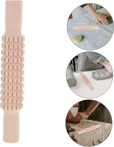 Vista 8 de Exceart Fondant Rolling Stick Rodillo de arcilla Rodillo de arcilla Rodillo de arcilla de cerámica Rodillo de arcilla de madera Rodillo de arcilla