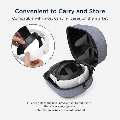 Vista 7 de KIWI design Correa cómoda para la cabeza con funda de transporte accesorios compatibles con Quest 2