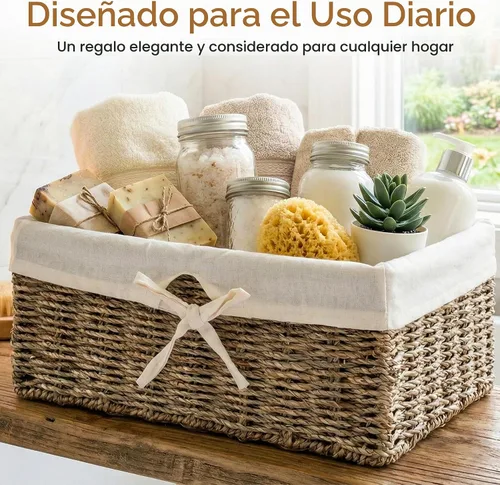 Vista 4 de vintiquewise (TM) – Canastilla para estante posidonias con forro de color blanco