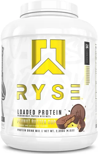 Vista 19 de RYSE Proteína en Polvo Cargada - Jet-Puffed Pastel de Cumpleaños - 25g Aislado y Concentrado de Proteína de Suero con Fibra Prebiótica y MCTs - Bajo